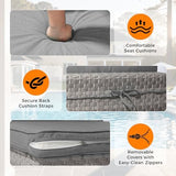 Wicker Outdoor Patio Furniture Set | Gray All-Weather Resistant for Backyard, Garden & Porch