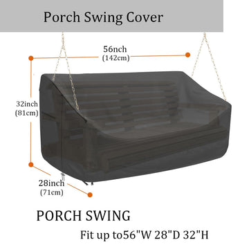 Swing Cover 56 Inch Waterproof 600D Oxford Hanging Outdoor Swing Cover All Weather Protected Swing Covers for Outdoor