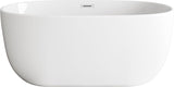 Daphne 54 Inch Soaking Roll Top Bathtub, Modern Style, Glossy White