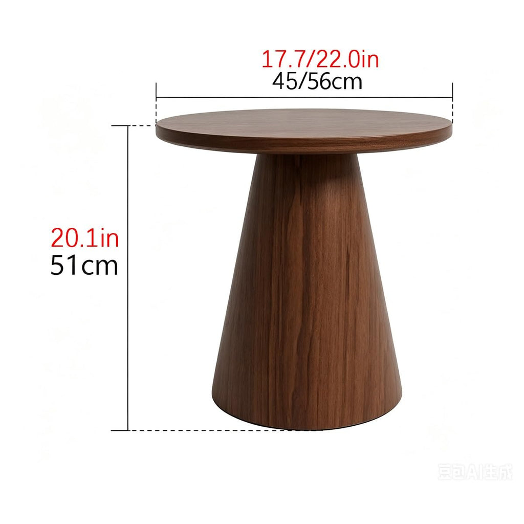 Round Solid Wood Luxury Coffee Table, Wabi-Sabi Minimalist