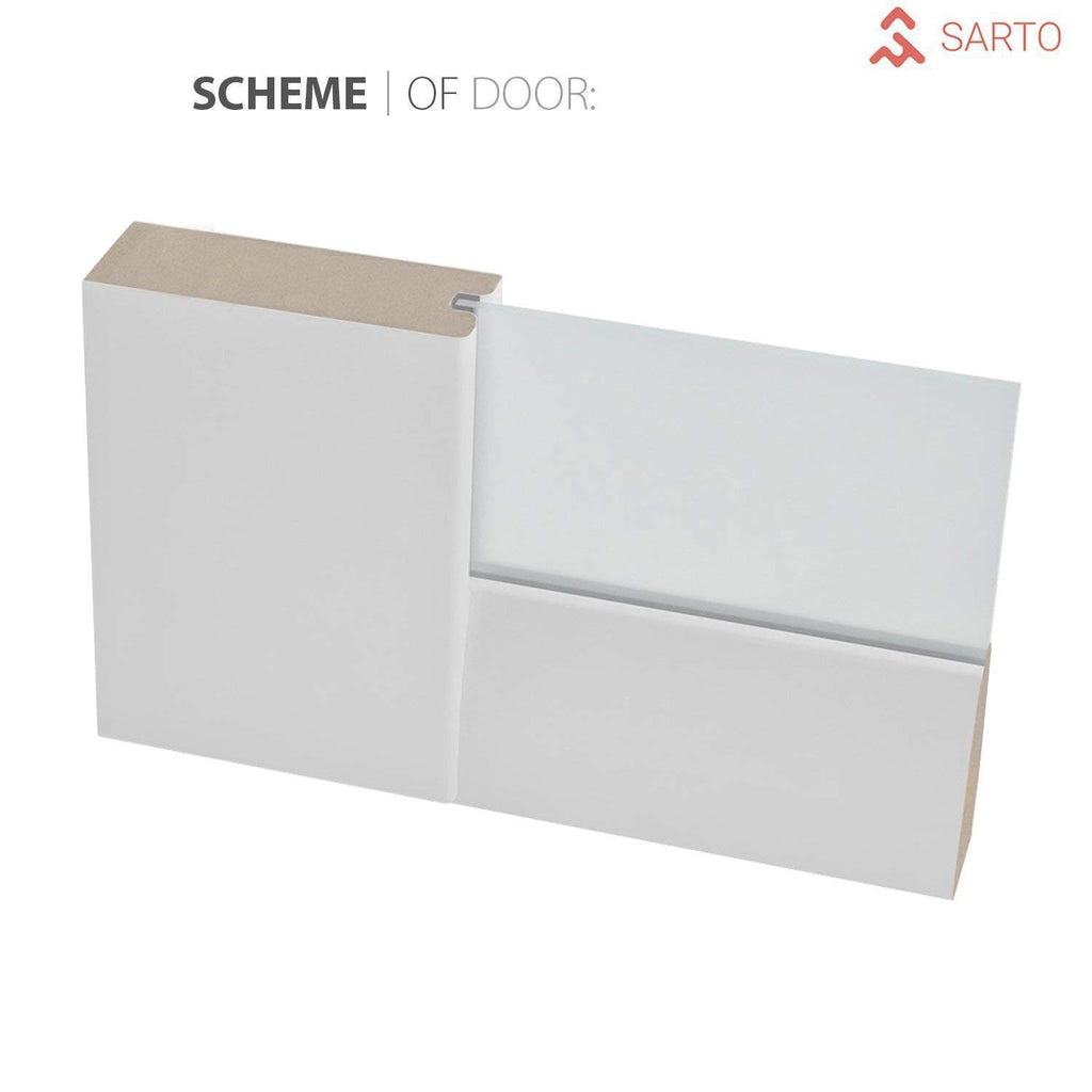Sliding Barn Door 28 x 96 inches | Quadro 4002 White | Single Barn Door | Frosted Glass MDF Modern Hardware Included