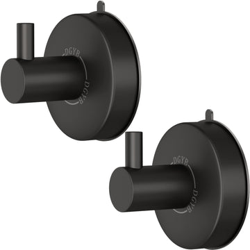Suction Cup Hooks for Shower Set of 2 Towel Hooks s SUS 304 Stainless Steel Matte Black Shower Hook for Loofah 15 LB