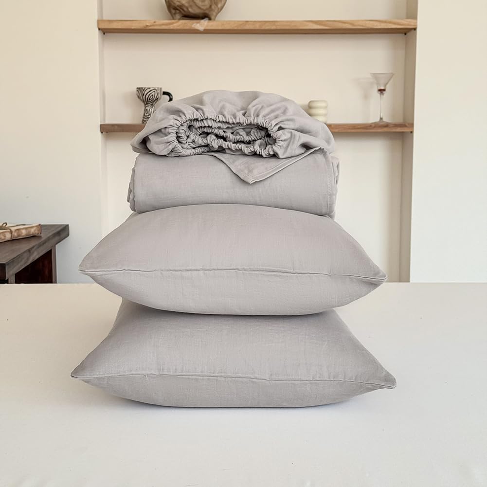 100% Muslin Cotton Sheet Set, Gray