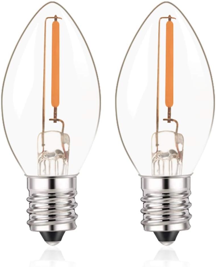 C7 LED E12 Candelabra Bulb Small Edison Candle Night Light Bulbs Salt Lamp Bulbs 0.5W Equivalent 5W 7W Warm White
