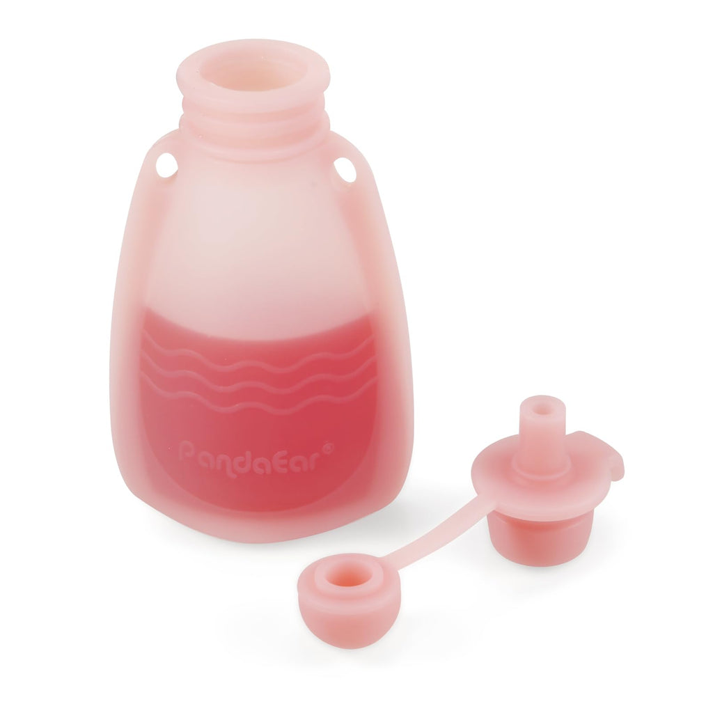 7 Pack Silicone Baby Food Pouches, Reusable Squeeze Pouches