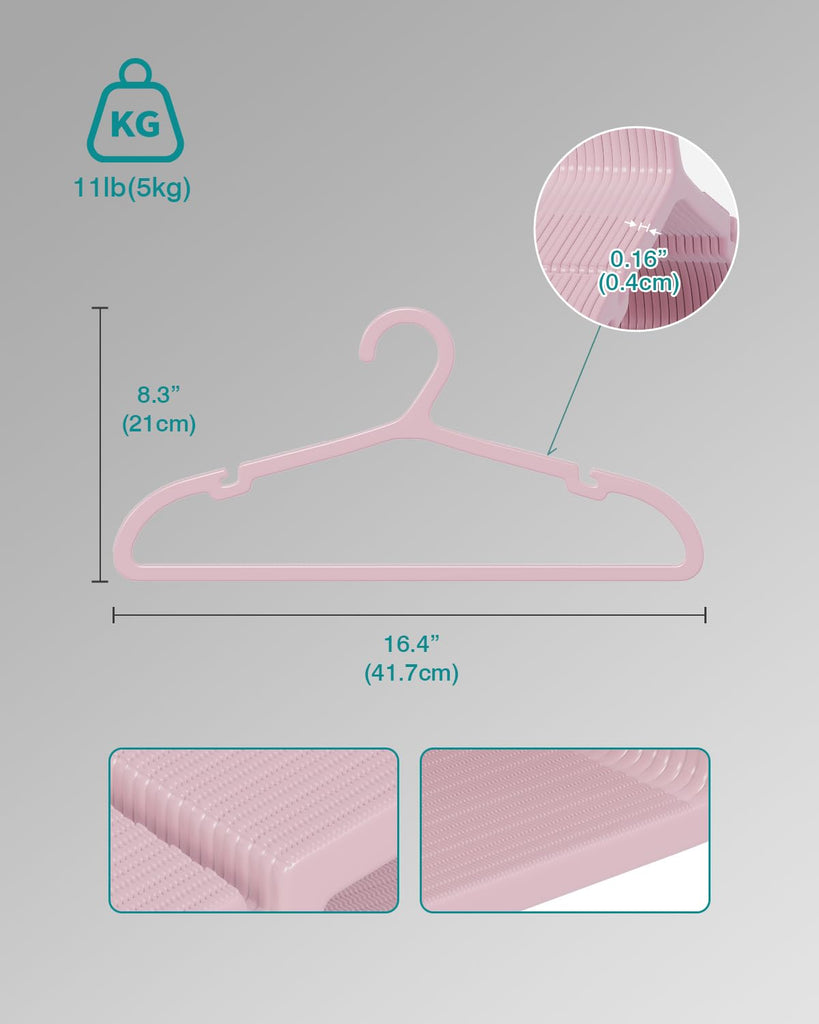 50 Pack Clothes Hangers, Non Slip Plastic Coat Hangers, Space Saving Hangers, Heavy Duty, Hanging Dry Wet Clothes