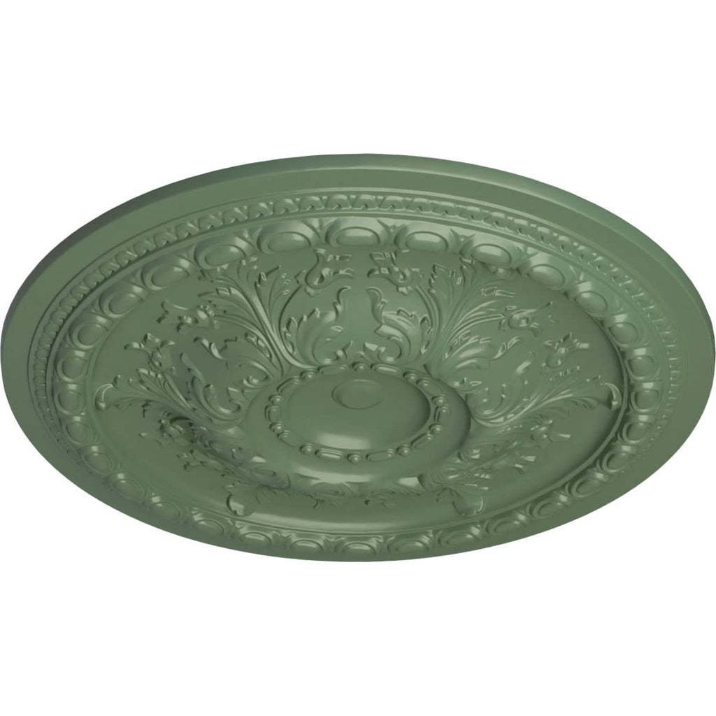 38 3/8"OD x 2 7/8"P Oslo Ceiling Medallion (Fits Canopies up to 7 5/8"), Hand-Painted Athenian Green