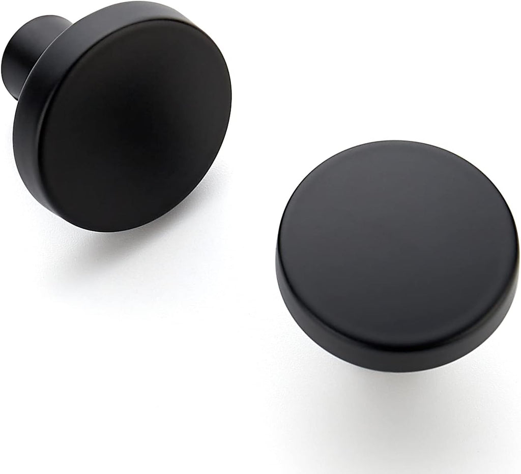 40 Pack 1-1/4 Inch Kitchen Cabinet Knobs Solid Round Dresser Drawer Knobs Matte Black Dresser Knobs Simple Cabinet