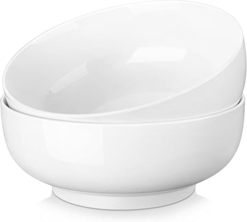 Serving Bowls, 114 OZ(10") Extra Large Salad Bowls Set of 2, Porcelain White Serving Bowls for Salad, Soup, Pasta and