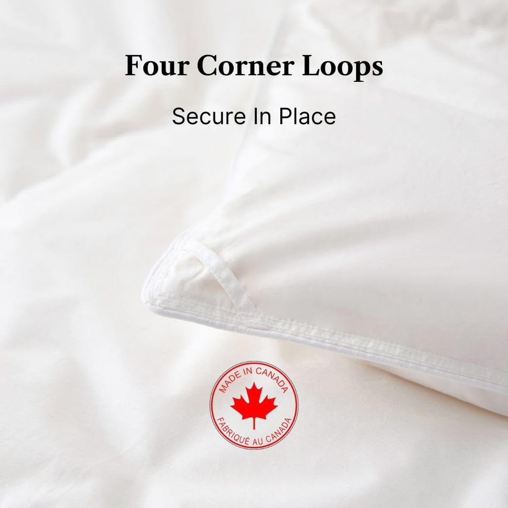 Goose Feather Down Comforter Twin XL-Made in Canada White Goose Feather Duvet Insert-Fluffy Hotel Co