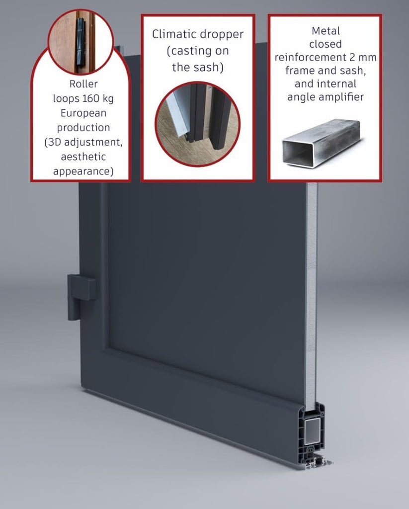 Front Exterior Prehung Fiberglass Door Frosted Glass/Manux 8088 Matte Black / 2 Side Exterior Windows/Entrance Patio