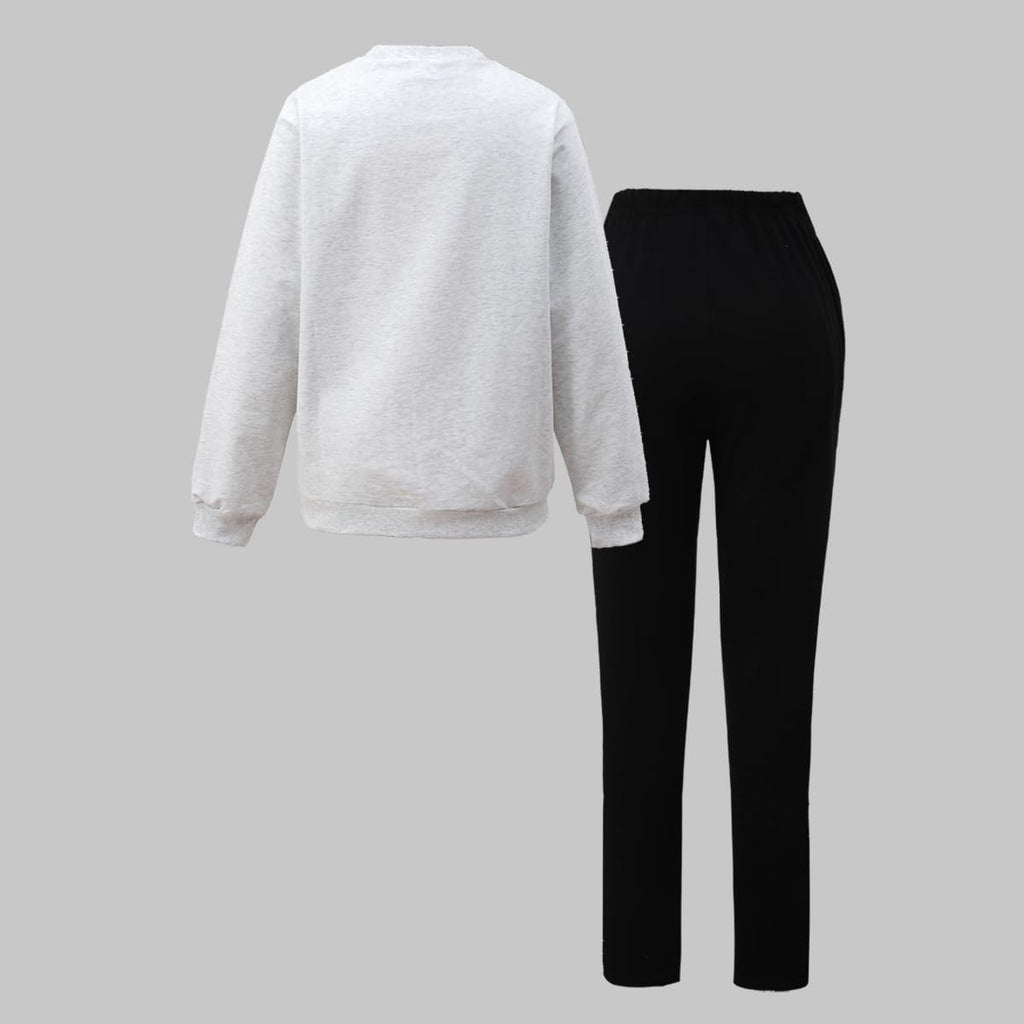 2 Piece Clothes Fall Letter Printed Long Sleeve Shirts and Pants Set Teen Girls Outfits