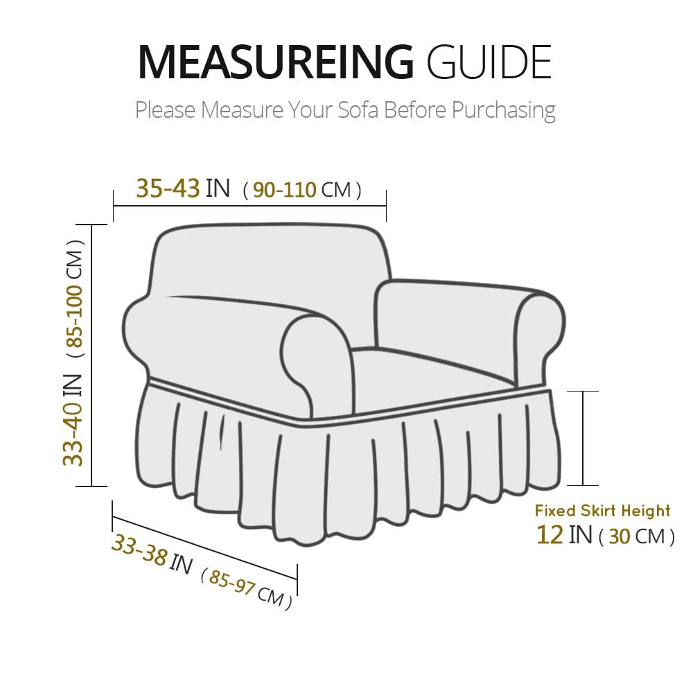 Light Grey Armchair Covers Arm Chair Cover Armchair Slipcovers with Skirt