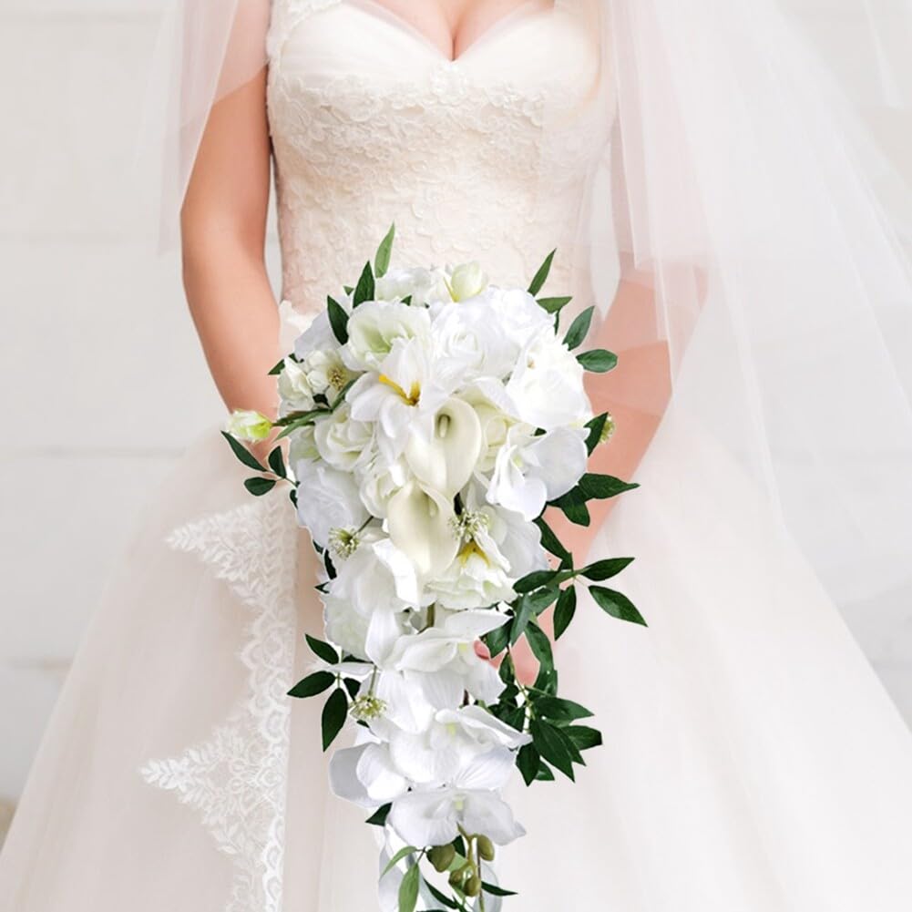 Wedding Bouquets Artificial Calla Lily Orchid Flowers Wedding Bouquets for Bride Bridesmaid Holding Flower Faux