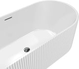 67" Deep Soaking Bathtub, Non-Slip Acrylic Tub with Chrome Drain, CUPC Certified, Ergonomic Modern Bath for Bathrooms