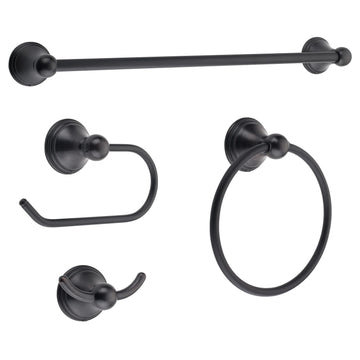 Bathroom Hardware Set - Oil Rubbed Bronze Towel Rack Set with 4 Pieces Towel Holder and 18 or 24 Inch Towel Bar