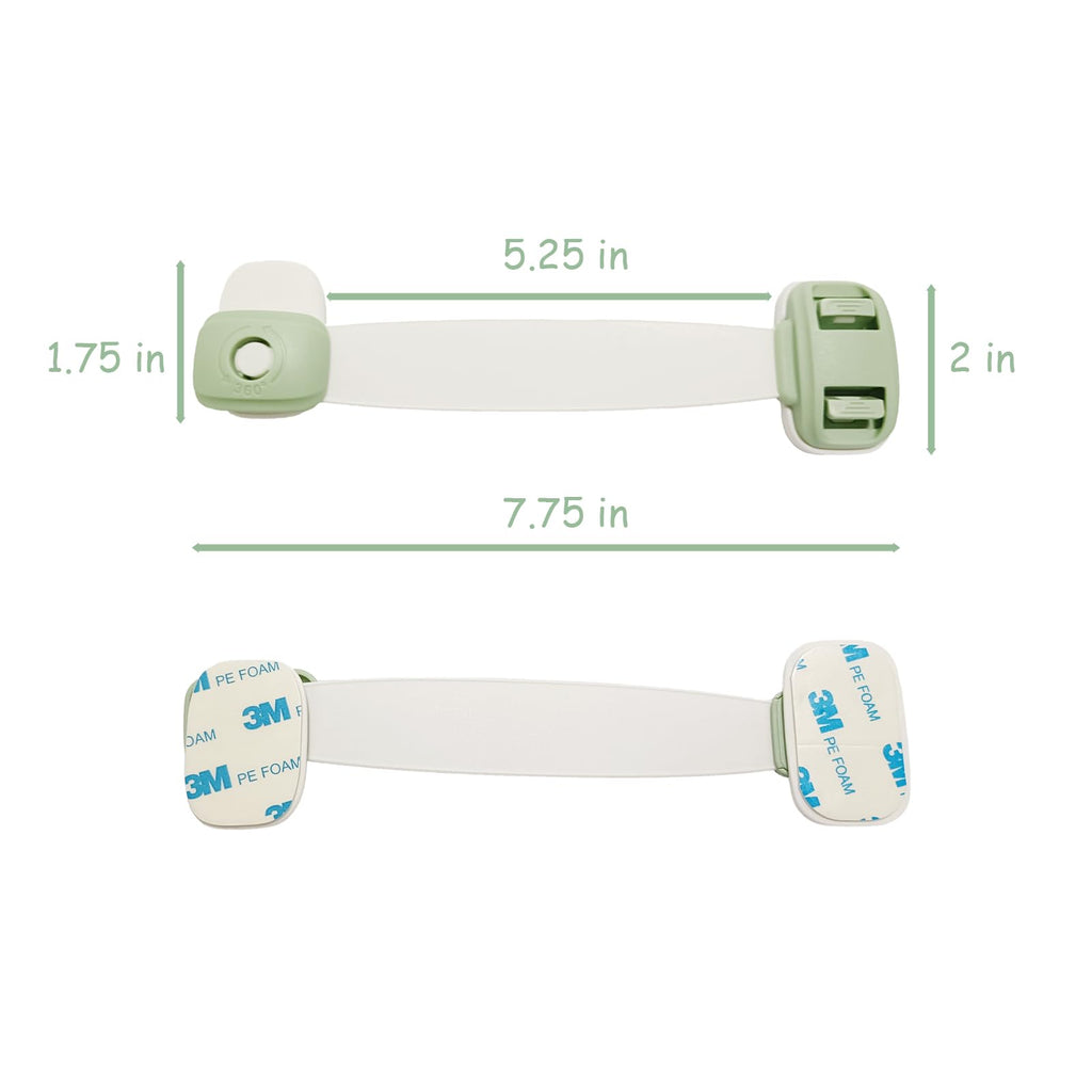 5 PCS 3M Adhesive Straps Safety Locks for Cabinet Latches, Drawers, Fridge, Dishwasher, Toilet Seat, Cupboard