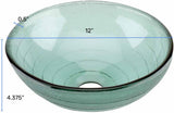 Renovators Supply Glass Countertop Vessel Sink - Round Bathroom Wash Basin - Tempered Vanity Bowl With Sink Drain