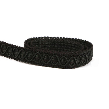 Gimp Braid Trim, 10 Yards 0.59 Inch Fabric Trim, Black