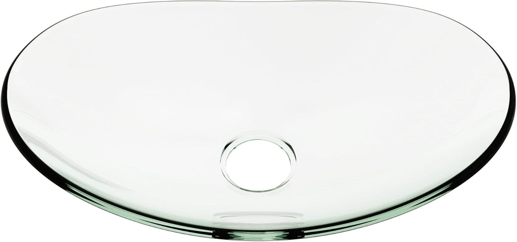 Glass Vessel Sink, Above Counter Oval Bathroom Vanity Sink