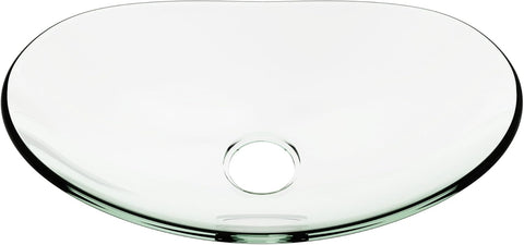 YIMAI Glass Vessel Sink, Above Counter Oval Bathroom Vanity Sink