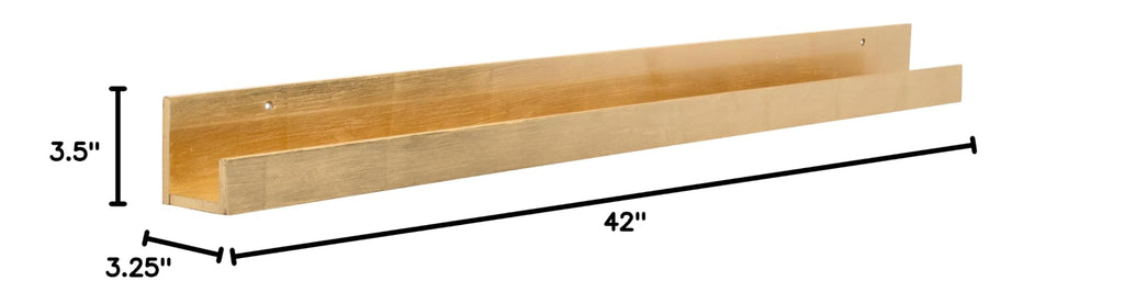 Levie Modern Floating Wall Shelf Picture Frame Holder Ledge, Gold