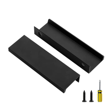 6 Pack Finger Pulls for Cabinets 102mm/4 Length Black Edge Pulls