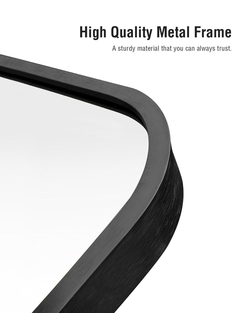 Arched Full Length Mirror, Floor Mirror with Stand, 90"x46" Large, Oversize Mirror, Black