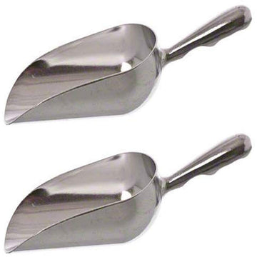 SET OF 2, 12 Oz. (Ounce) Bar Ice Scoop, Dry Bin Scoop, Dry Goods Scoop, Candy Scoop, Spice Scoop, Cast Aluminum