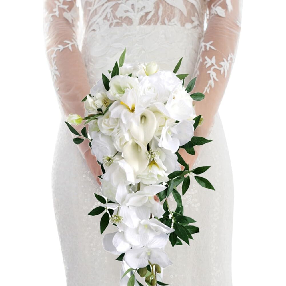 Wedding Bouquets Artificial Calla Lily Orchid Flowers Wedding Bouquets for Bride Bridesmaid Holding Flower Faux