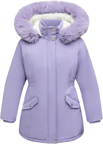 Girls Long Waterproof Winter Coat Kids Warm Hooded Parka