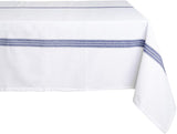 Blue Cotton Tablecloth, Farmhouse for Rectangle, Linen Rectangular Navy Blue Table Cover, Rustic Cou