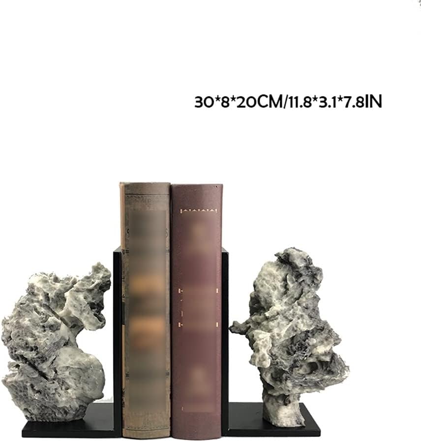 Bookends Modern New Chinese Style Bookends Wrought Iron Rockery Book By Book Stand Decoration Living Room Home Study