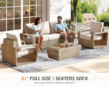 3-Piece Rattan Outdoor Patio Furniture Set for Backyard, Garden & Porch