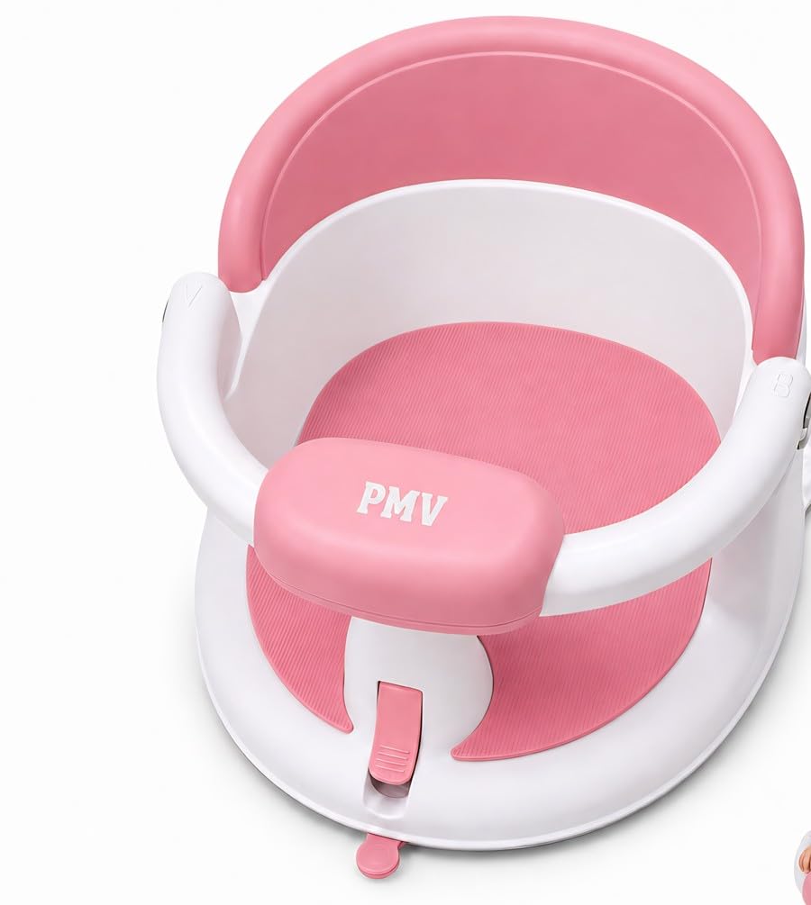 Baby Bath Seat for Sitting Babies, Non-Slip Baby Bath Chair with 3 Suction Cups, Safe & Comfortable Toddler Bath