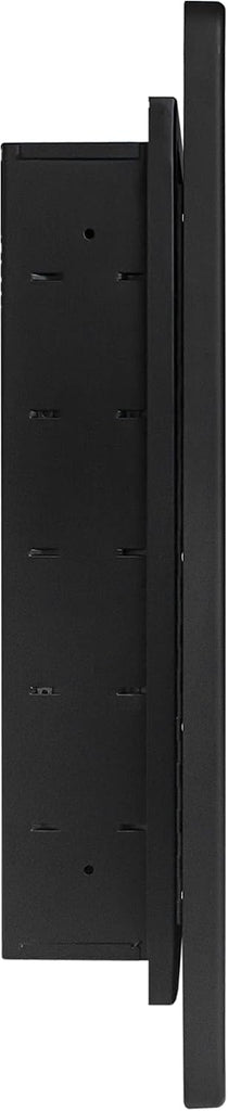 Farmhouse Black Metal Framed Recessed Bathroom Medicine Cabinet with Beveled Mirror Rounded Rectangle Bathroom