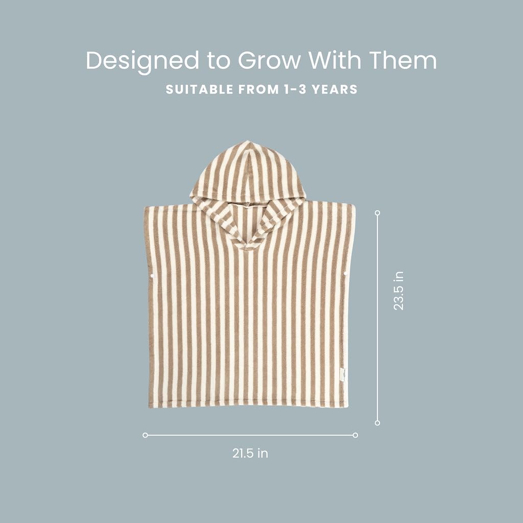 Organic Toddler Poncho Towel with Hood - Birch