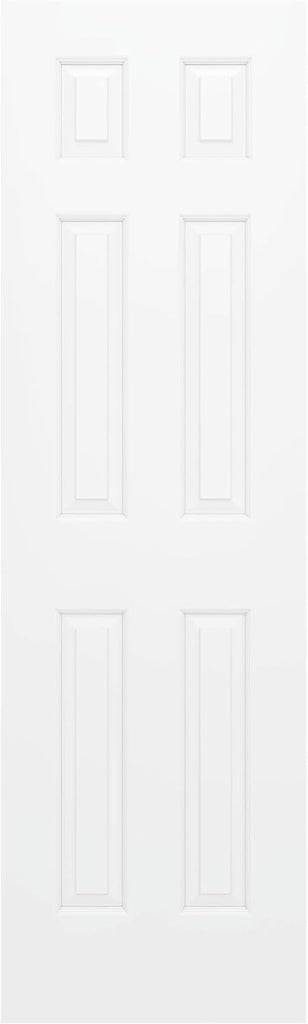 24"x80" Raised 6-Panel Textured White Primed Hollow Core Interior Molded Door Slab, NOT Pre-drilled and NOT Included