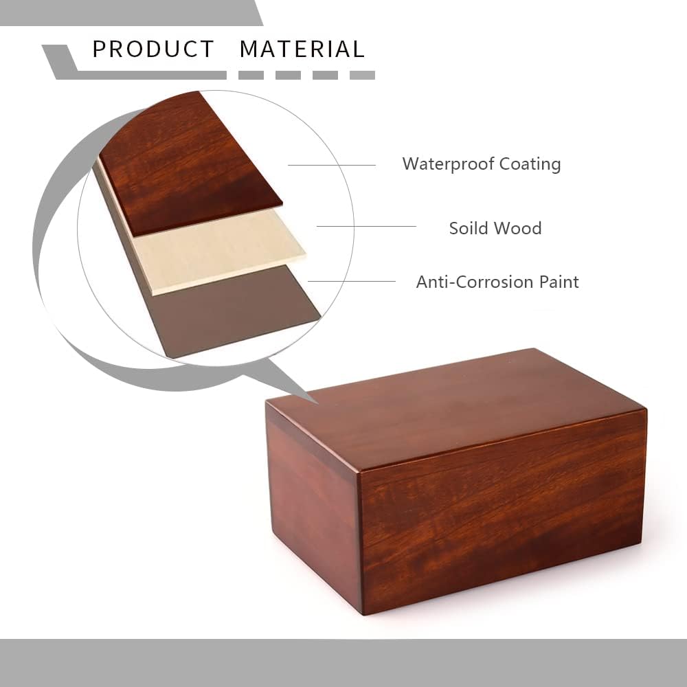 PCS Cremation Urns for Ashes, Pet Memorial Funeral Urns Box, Wooden Decorative Urn for Dog Cat, Cremation Keepsake