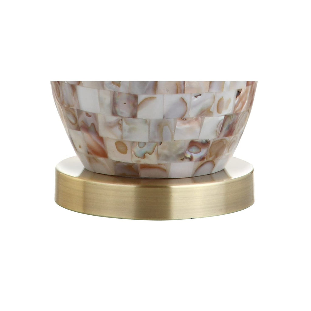 Jocelyn 28" Mosaic Seashell Table Lamp, Natural/Brass Gold