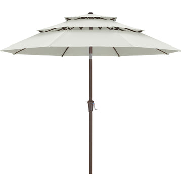 11FT 3-Tier Patio Outdoor Market Umbrella, Light Beige