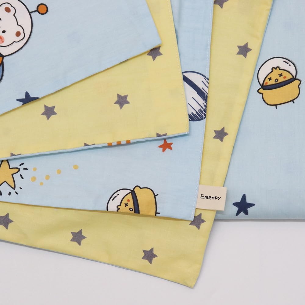 3Pcs Cotton Crib Bedding Set Duvet Cover Fitted Sheet Pillowcase