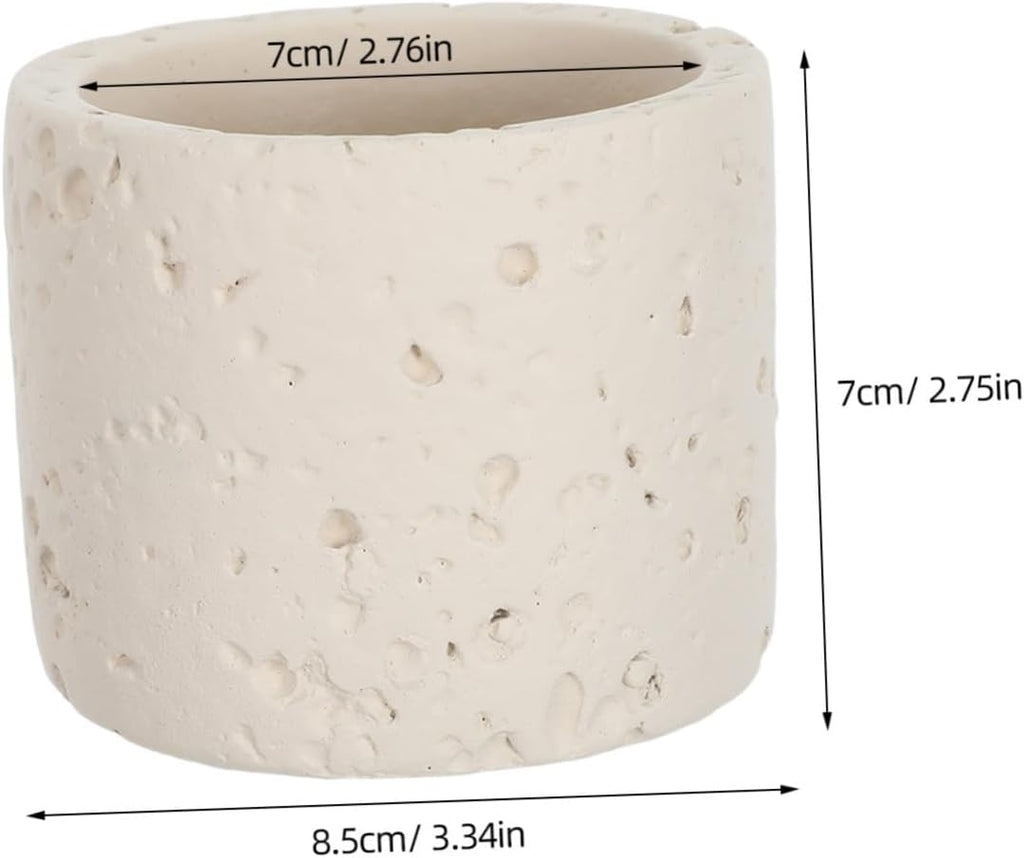 Concrete Match Holder for Fireplace and Candle Use, Minimalist Empty Cement Match Canister with 2.76in Diameter