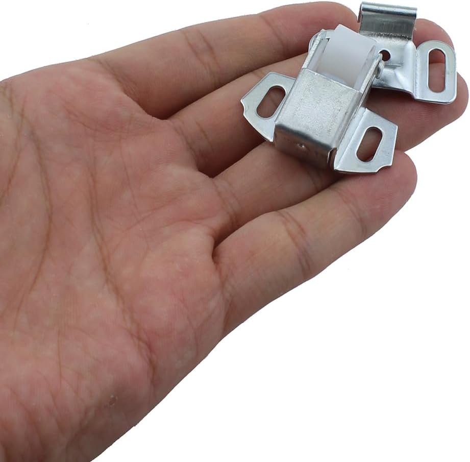 Cabinet Door Roller Catch 10Set 38mm/1.49inch Length Cabinet Furniture Closet Door Catch Latch with Screws, Silver