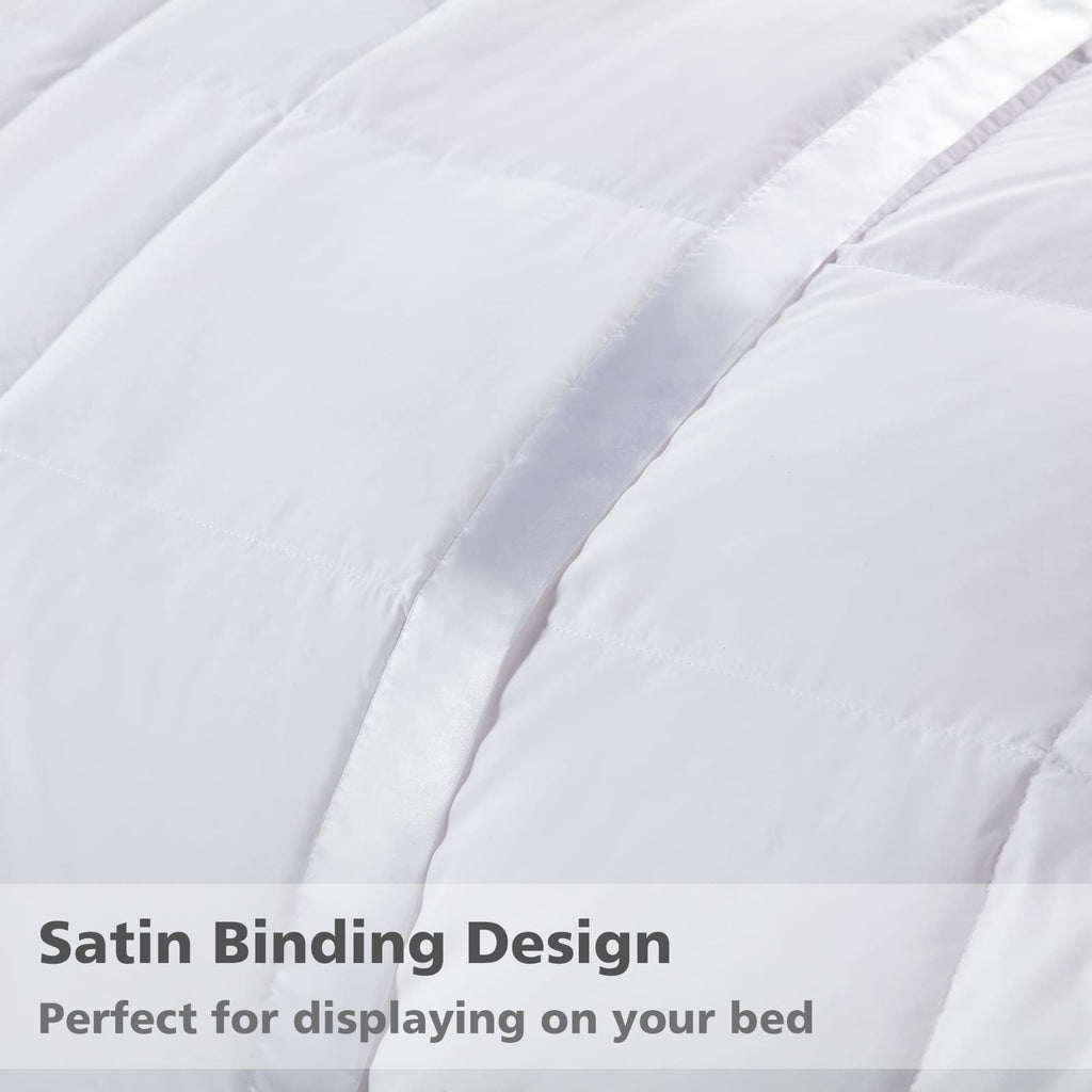 Lightweight Down Feather Fibers Blanket, Summer Cooling Down Feather Fibers Comforter Full/Queen Size, Ultra-Soft