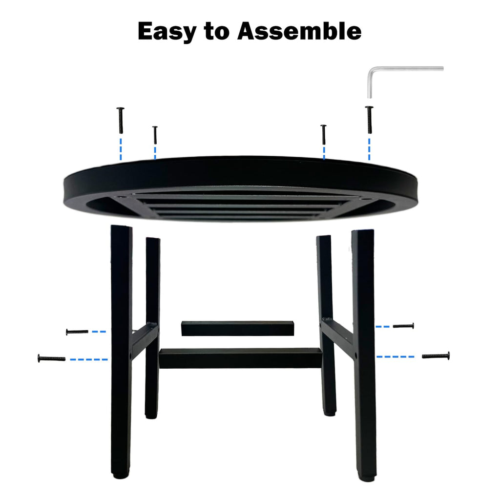 Plant Stand Indoor Outdoor, 13" Round Metal Plant Stands Riser, Heavy Duty Wrought Iron Pedestal Holders for Large