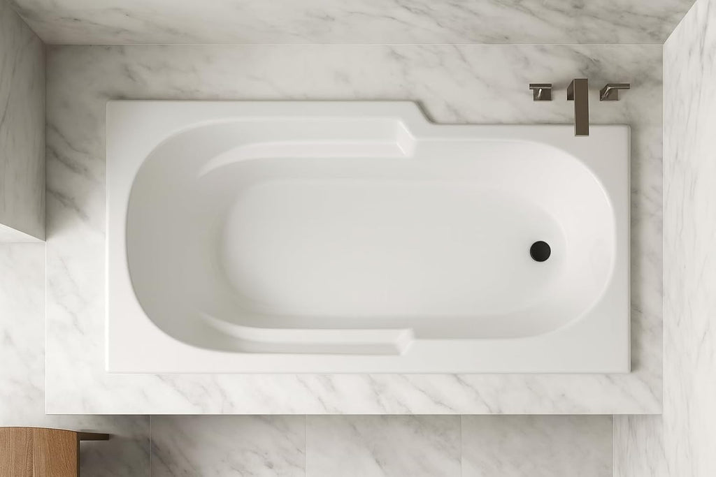 Tubs - AR7236 - Soaking White Rectangle Modern Acrylic Bathtub - 72"L x 36"W x 18"H - Builtin Armrest