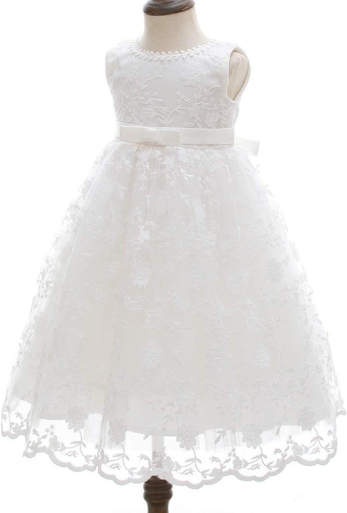 Baby Girls Lace Christening Baptism Gowns Dresses with Bonnet