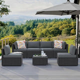 7-Piece Rattan Outdoor Patio Furniture Set - Conversation | Black All-Weather Resistant for Backyard, Garden & Porch