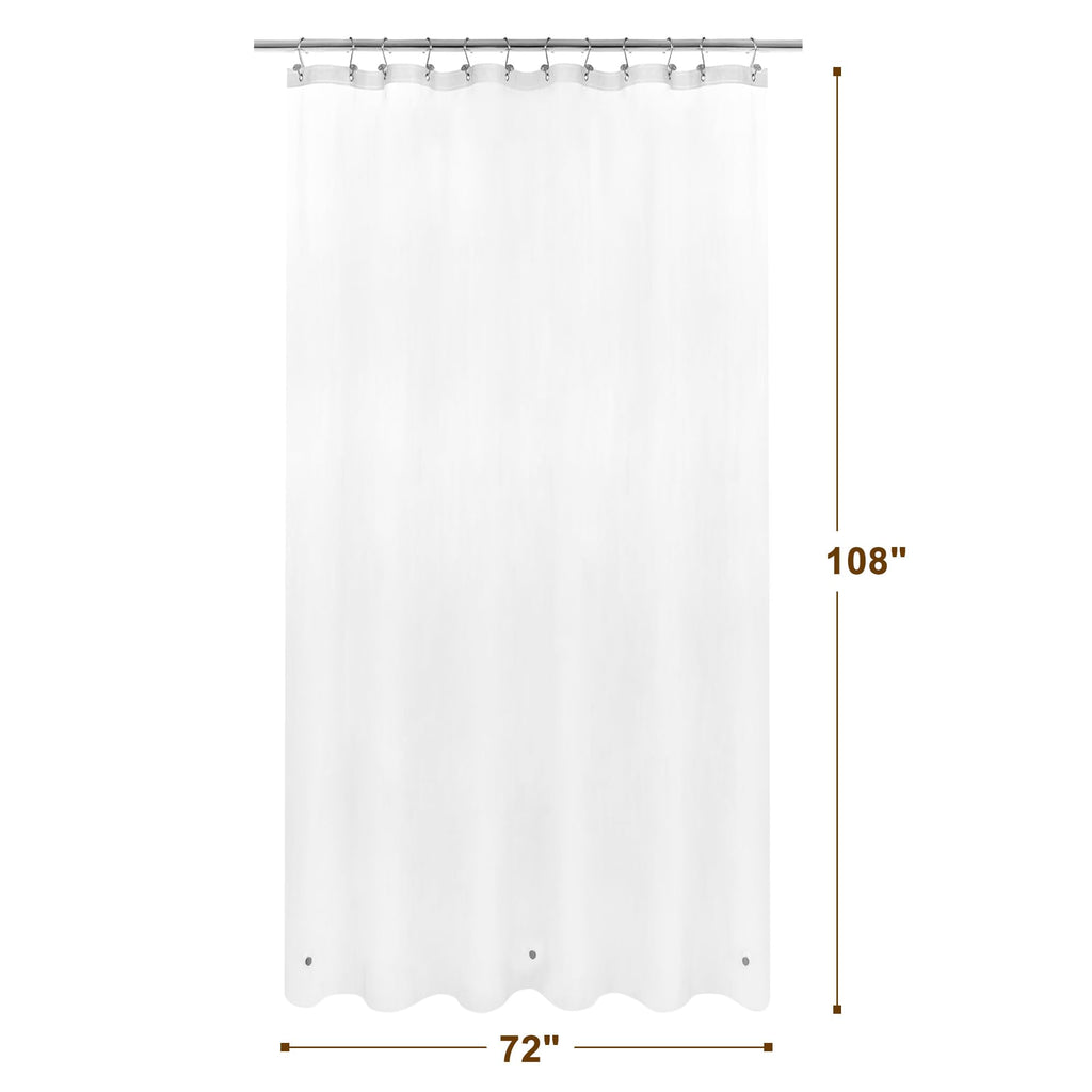 Super Long Shower Curtain Liner, Frost, 72x108